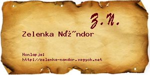 Zelenka Nándor névjegykártya
